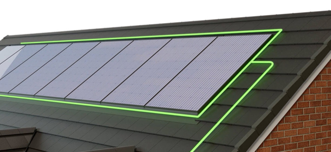 Solar panel array visualising power transfer