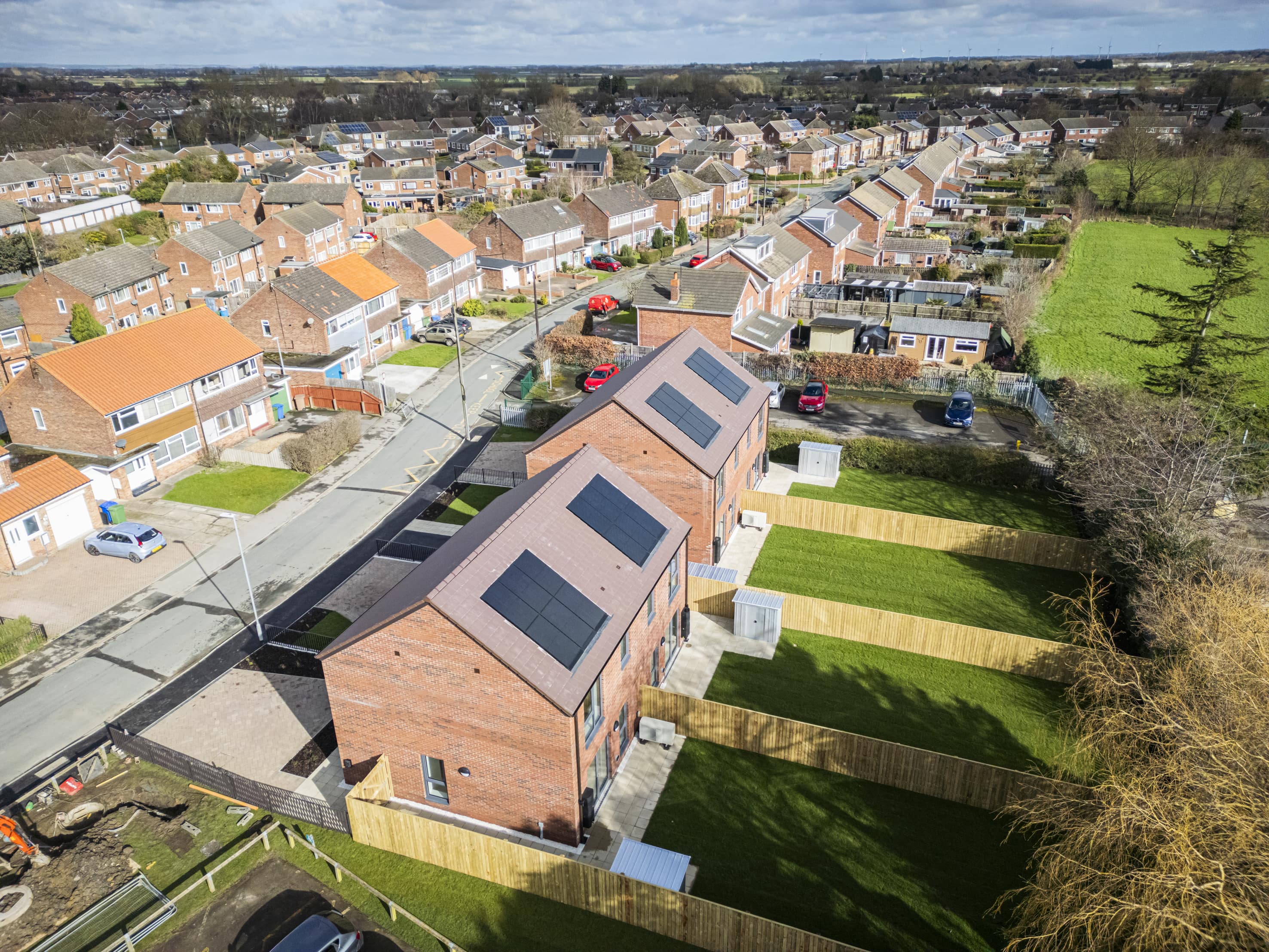 Marley full roof system with solar panels installed by East Riding of Yorkshire Council