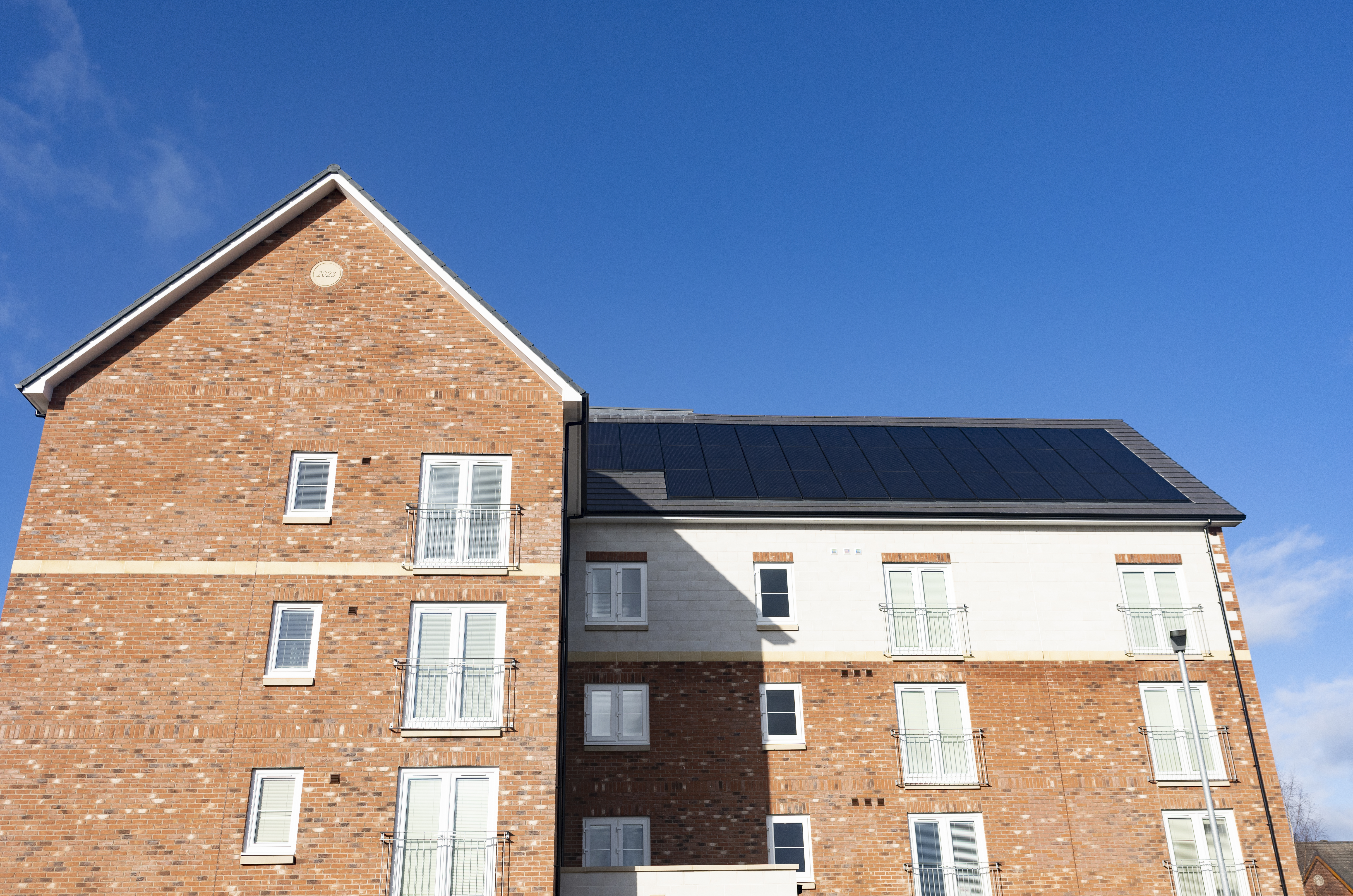 Marley integrated solar panels installed on apartments