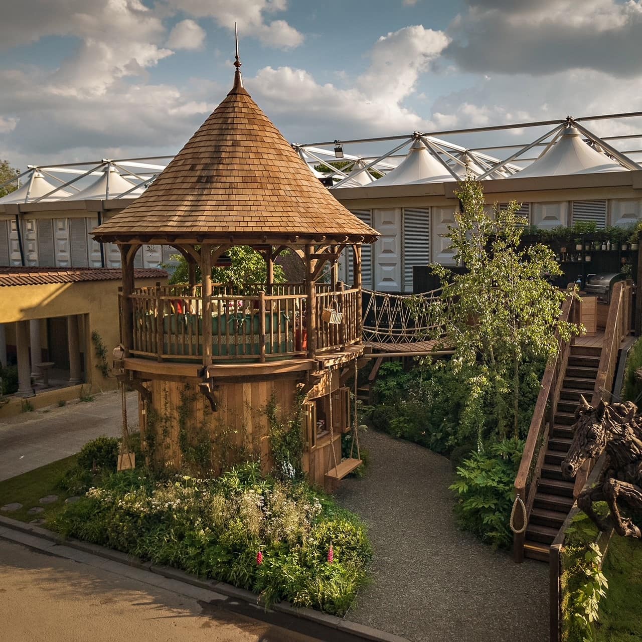 The Botanical Treehouse designed by Blue Forest and Randle Siddeley for the 2024 RHS Chelsea Flower Show