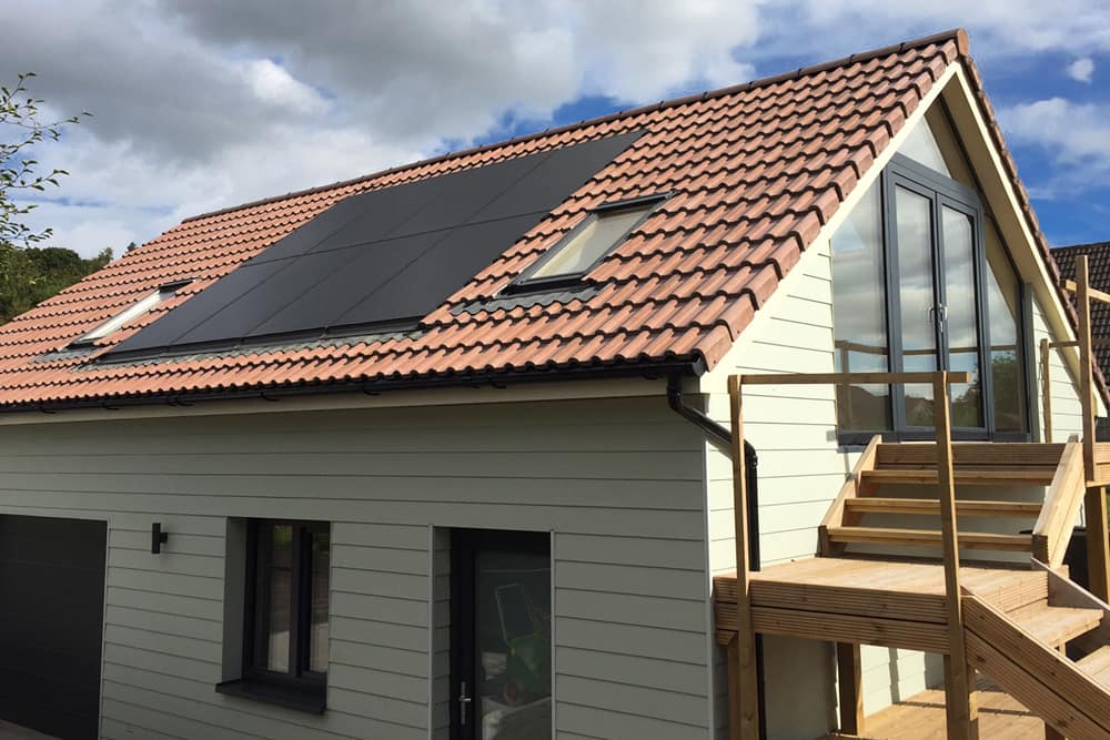 Marley solar panels on completed roof