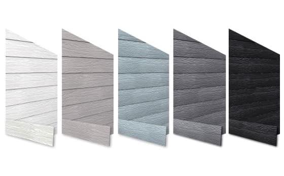 5 Marley fibre cement weatherboard sample colours displayed 